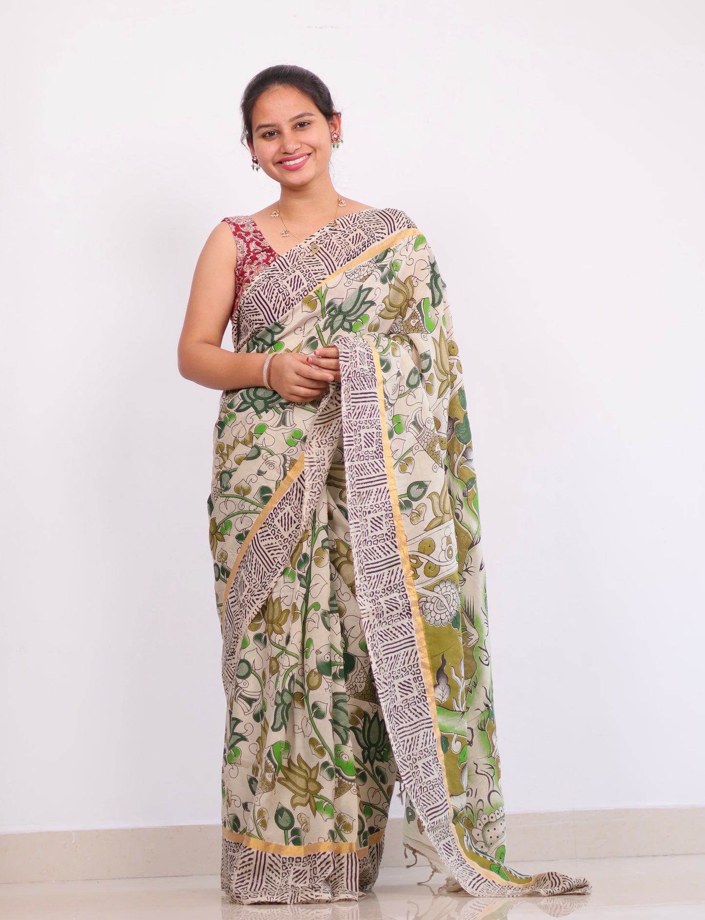 Chennur silk kalamkari Saree