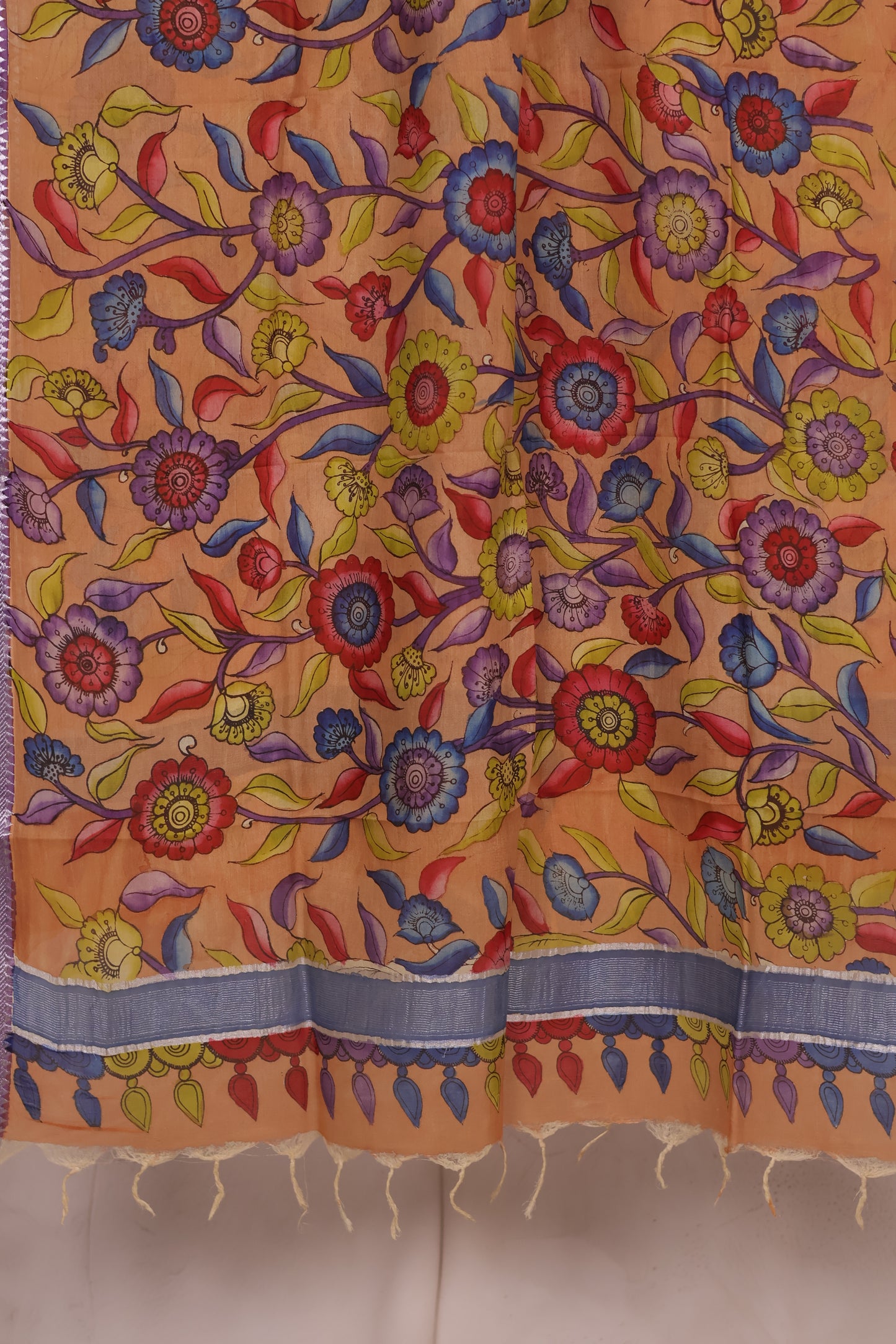 Pen Kalamkari Mangalagiri silk Dupatta