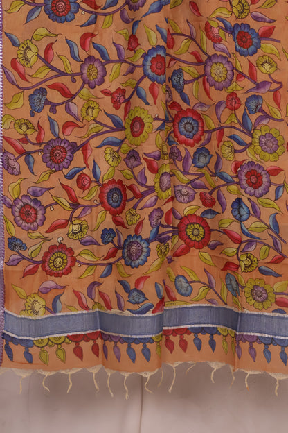 Pen Kalamkari Mangalagiri silk Dupatta