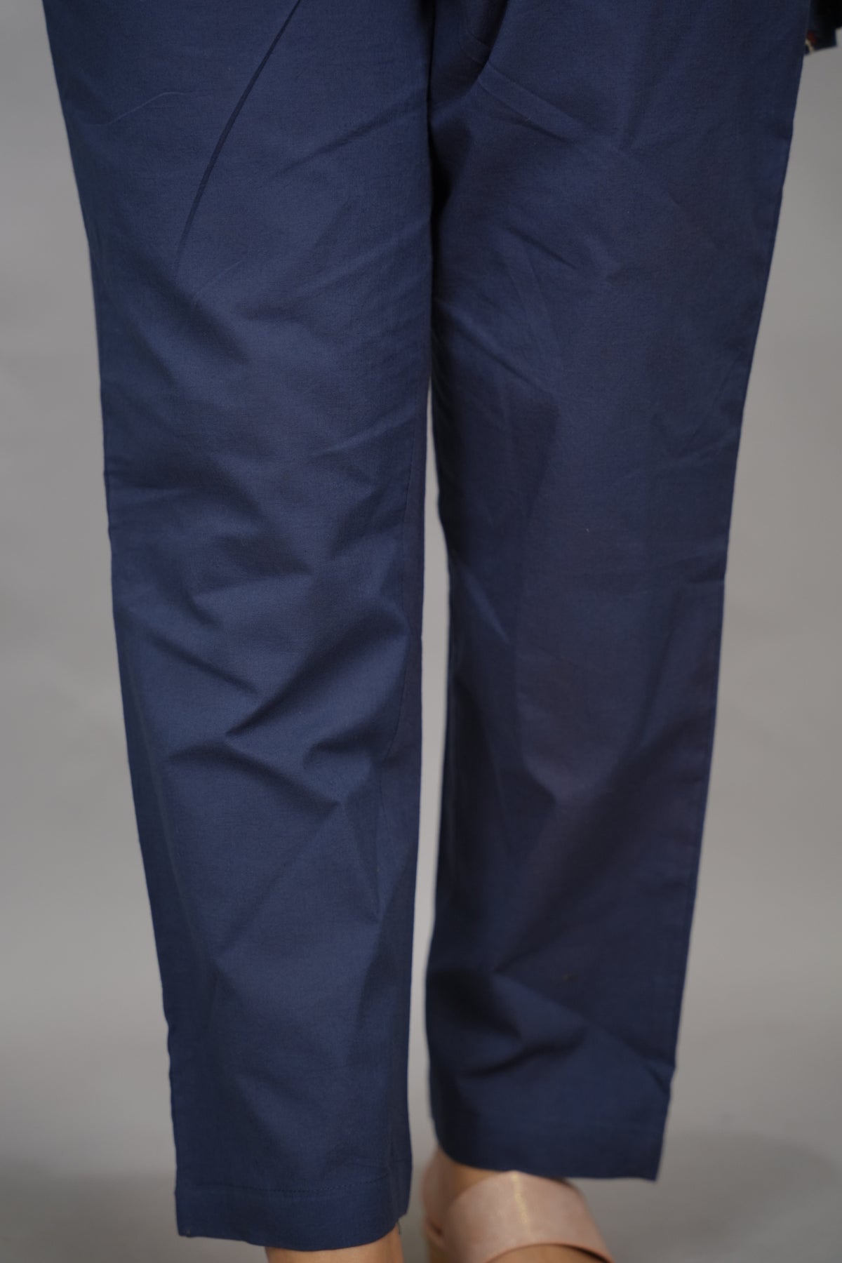Indigo Plain Cotton Narrow Pant