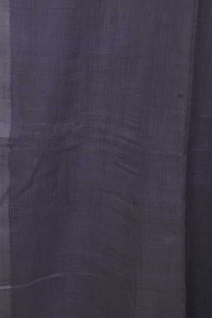 Grey Pure Handwoven Jamdhani Malai Cotton Saree
