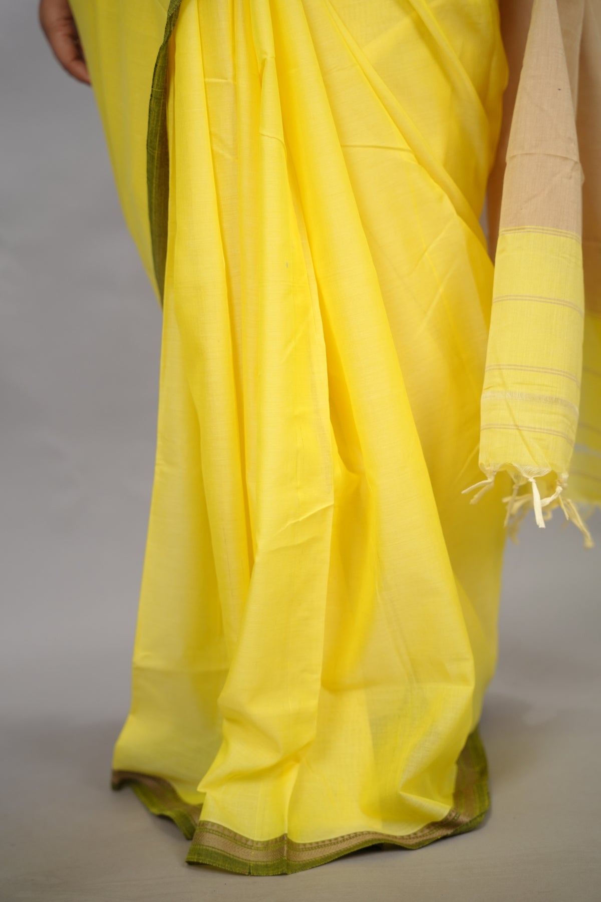 Yellow Narayanpet Cotton Saree | Looms & Tassels