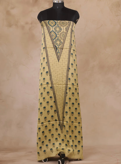 Ajrakh Handblock Printed Modal Silk 2 Piece Suit Set | Looms & Tassels