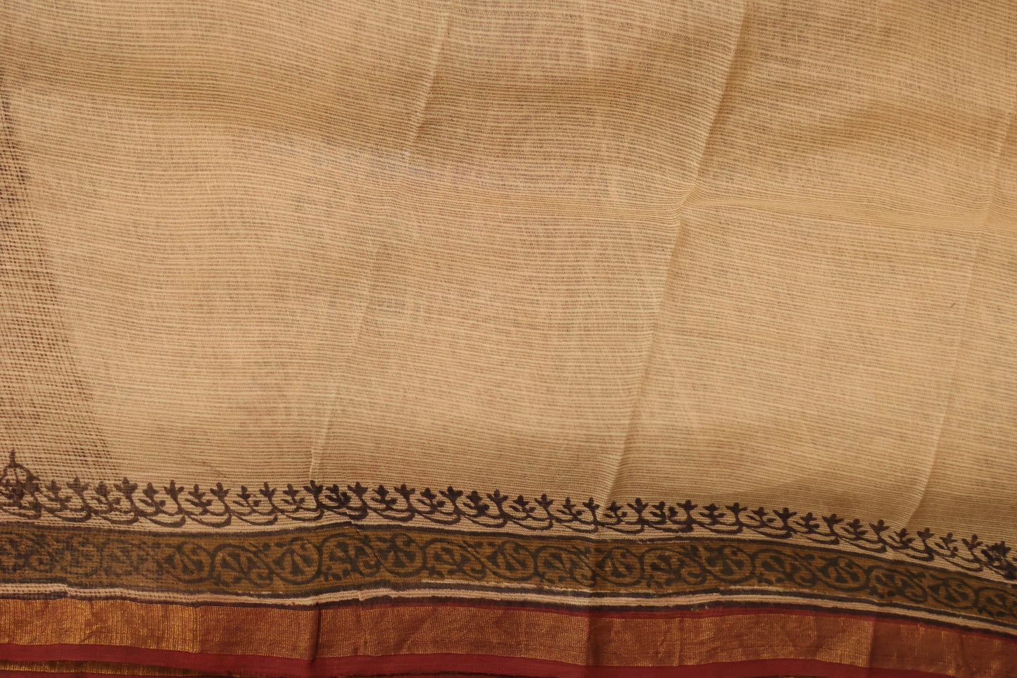 Bagru Hand block printed Kota Doria Saree