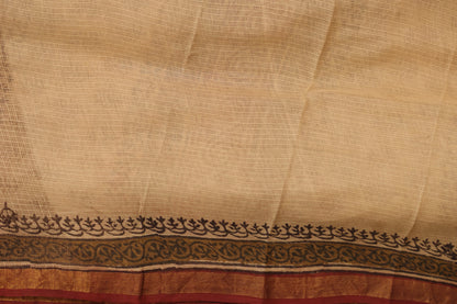 Bagru Hand block printed Kota Doria Saree