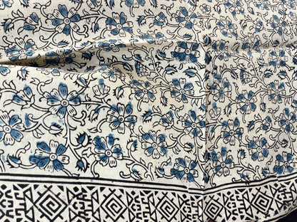 Hand block printed Kalamkari Silk Saree