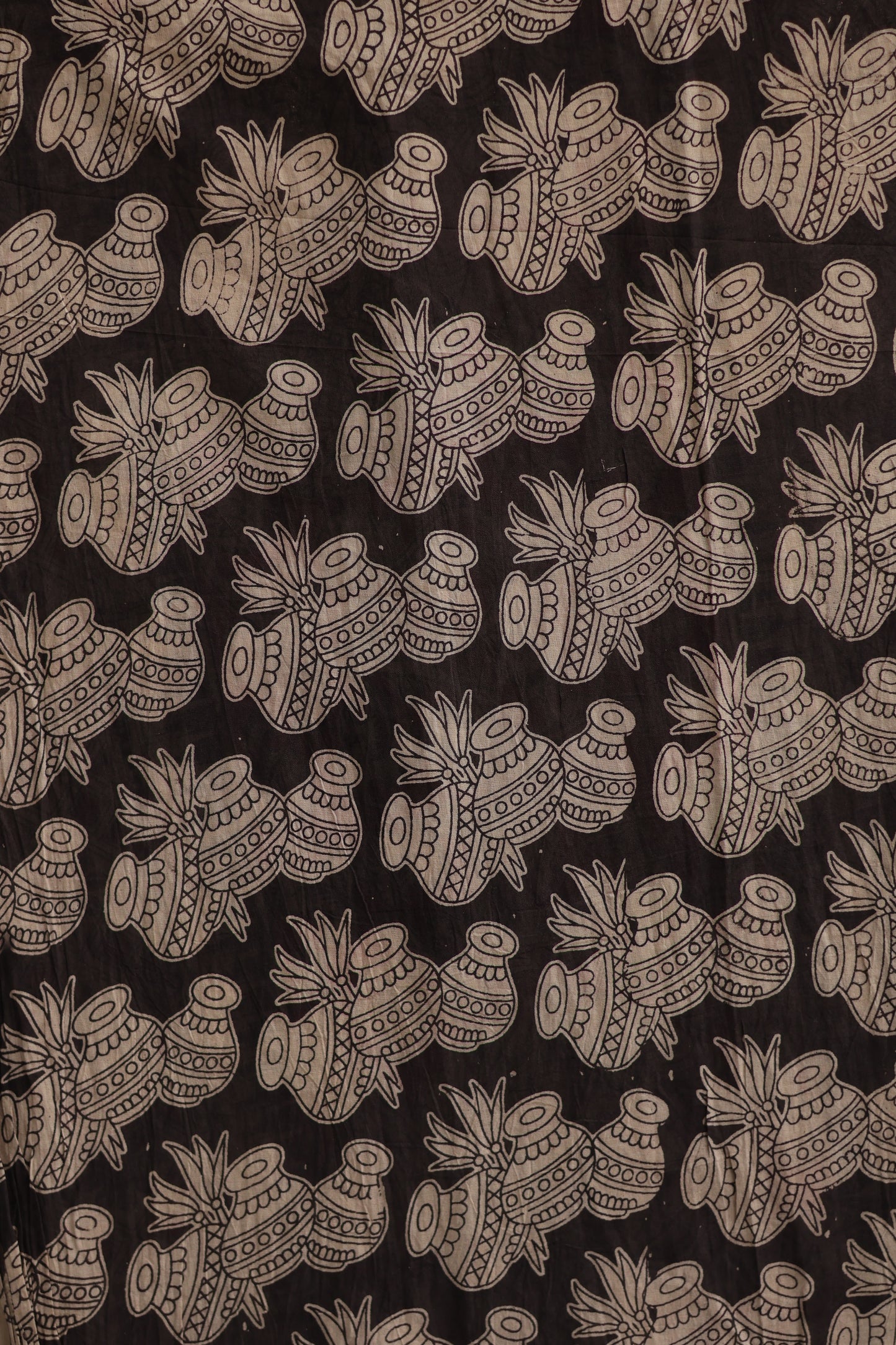 Cream Kalamkari Cotton Saree