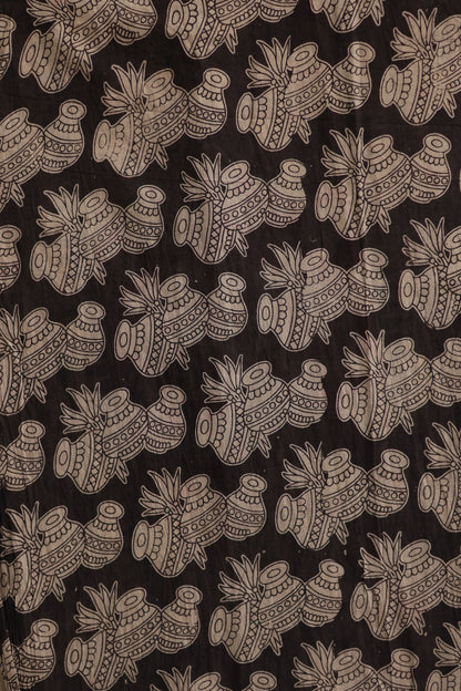 Cream Kalamkari Cotton Saree