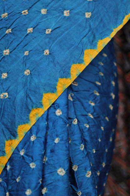 Ajrakh Bandhej Modal Silk Saree