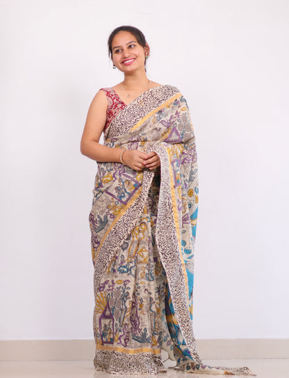 Chennur silk kalamkari Saree