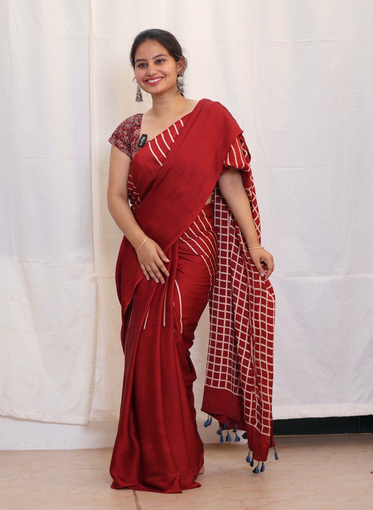 Ajrakh Modal Silk Saree