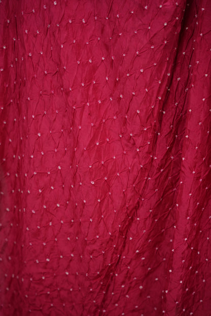 Magenta Pink Handcrafted Bandhani Paithani Dola Silk Saree | Looms & Tassels