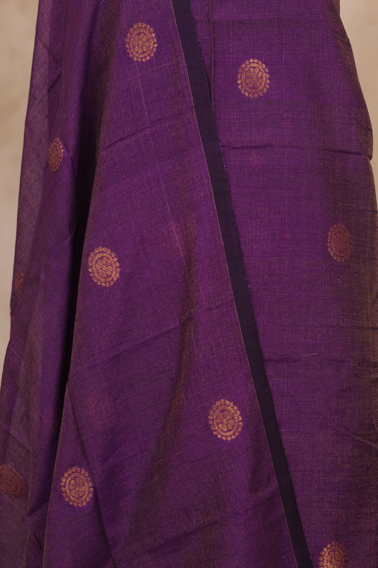 Purple Handwoven Jamdhani weaving Tissue Linen 2 piece suit sets | Looms & Tassels
