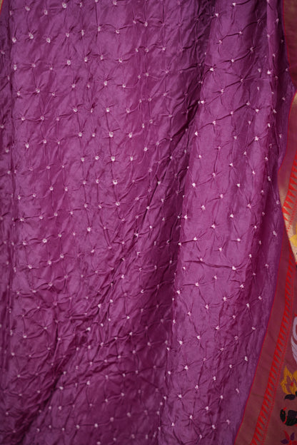 Handcrafted Bandhani Paithani Dola Silk Saree | Looms & Tassels