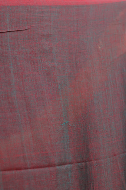 Dual Shade Pure Handwoven Malai Cotton Saree with Butta Weaving