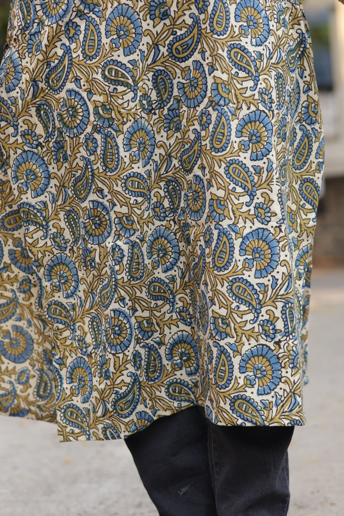 Ajrakh Hand Block Printed Kurti | Looms & Tassels