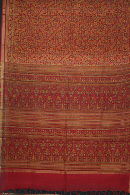 Red Digital printed Kota Doria Saree