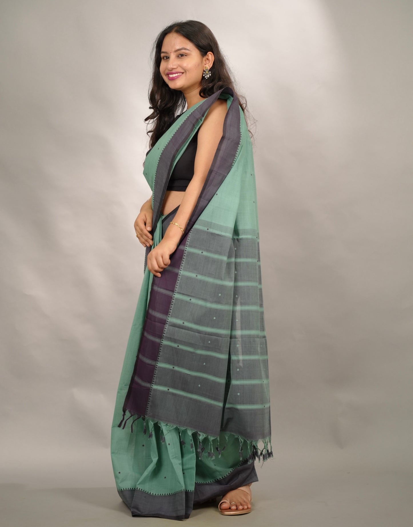 Handloom Venkatagiri Cotton Saree Without Blouse | Looms & Tassels