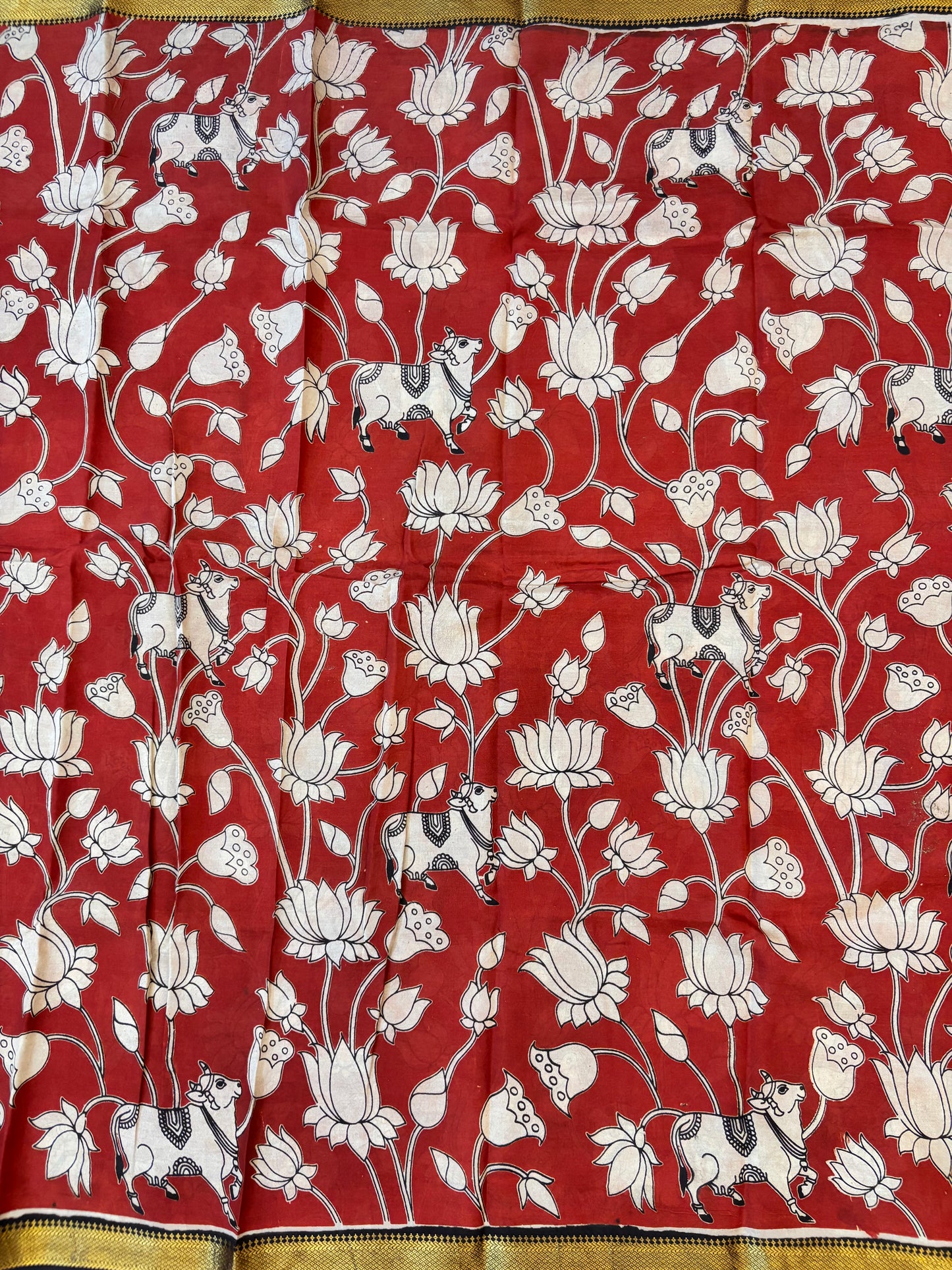 pichwai Nizam Border Kalamkari Silk Saree