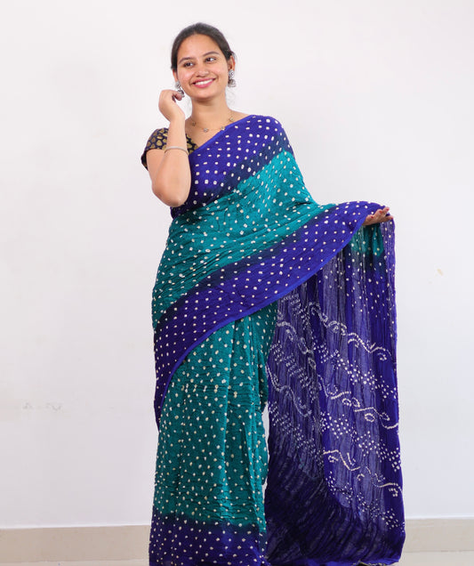 Bandhej Modal Silk Saree