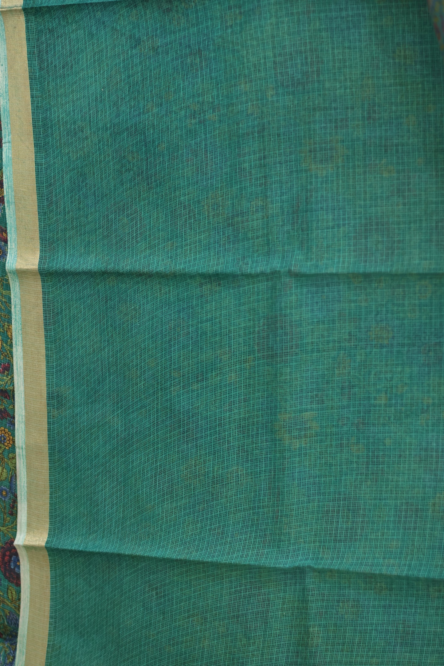 Sea Green Digital printed Kota Doria Saree