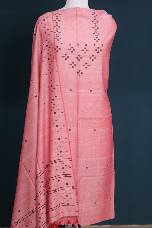 Handwoven weaving butta pure Malai cotton 2 piece suit sets
