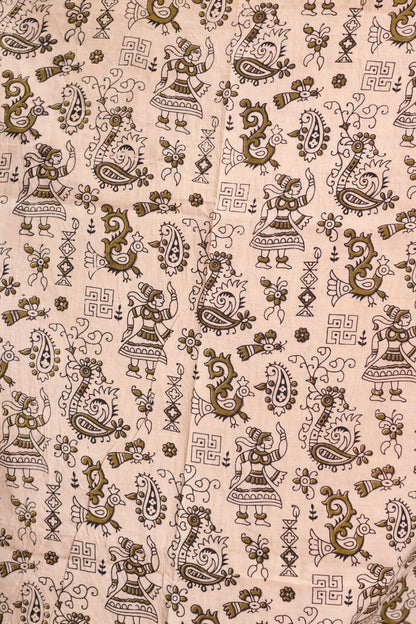 Pink Kalamkari Cotton Saree