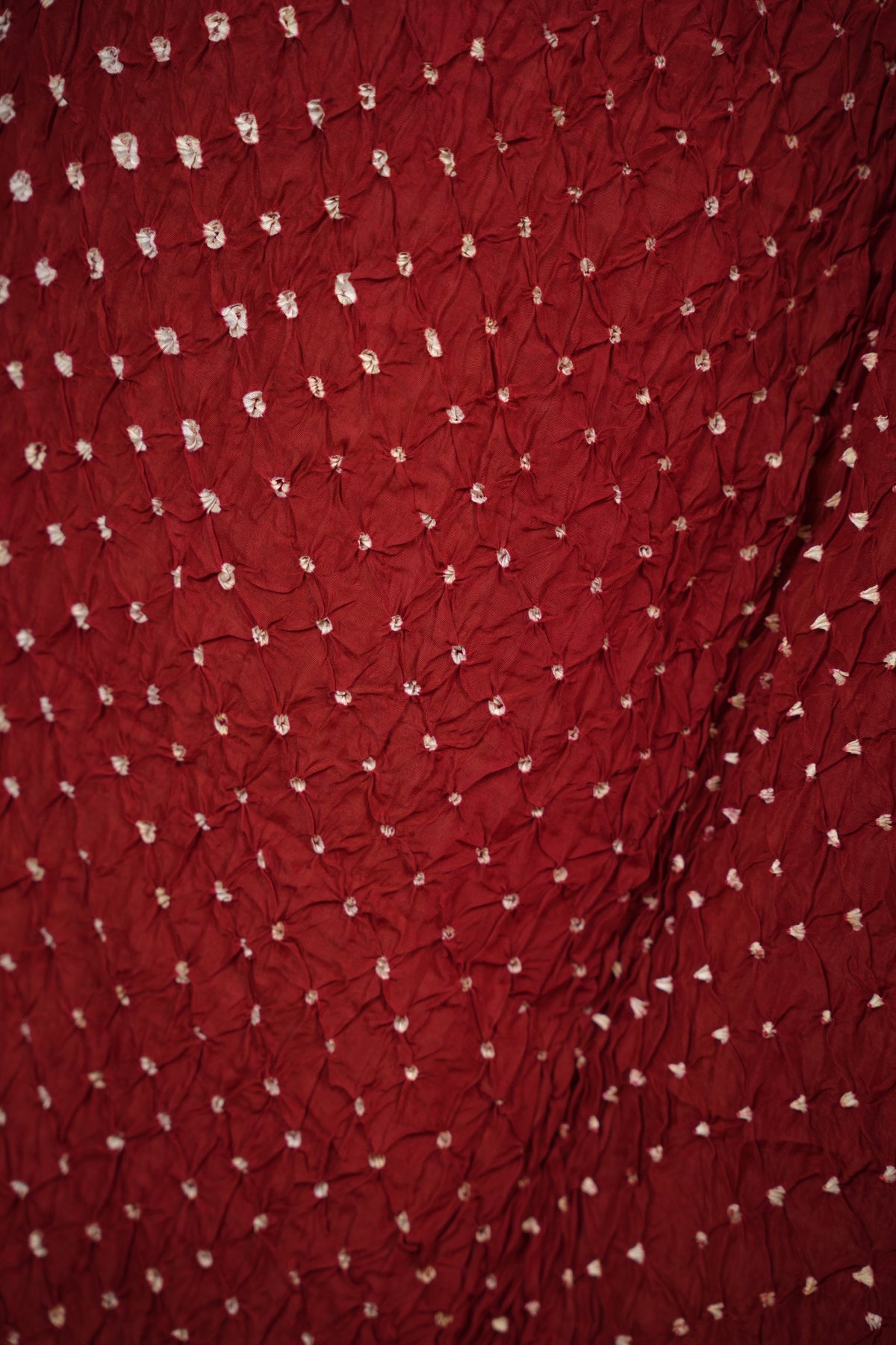 Maroon Handcrafted Bandhani Paithani Dola Silk Saree | Looms & Tassels