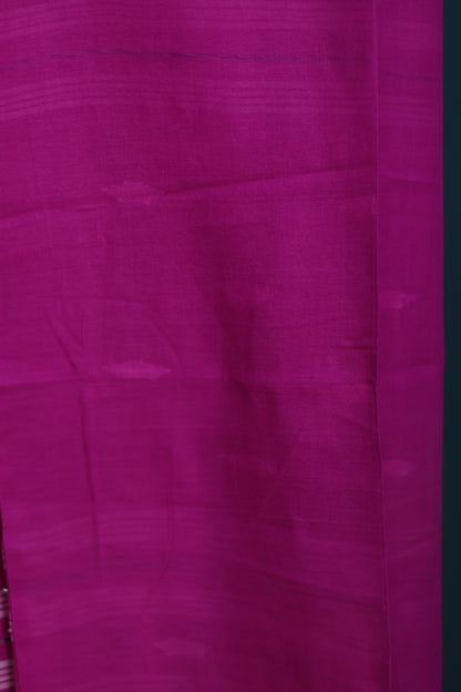 Purple Pure Handwoven Malai Cotton Saree with Butta Weaving