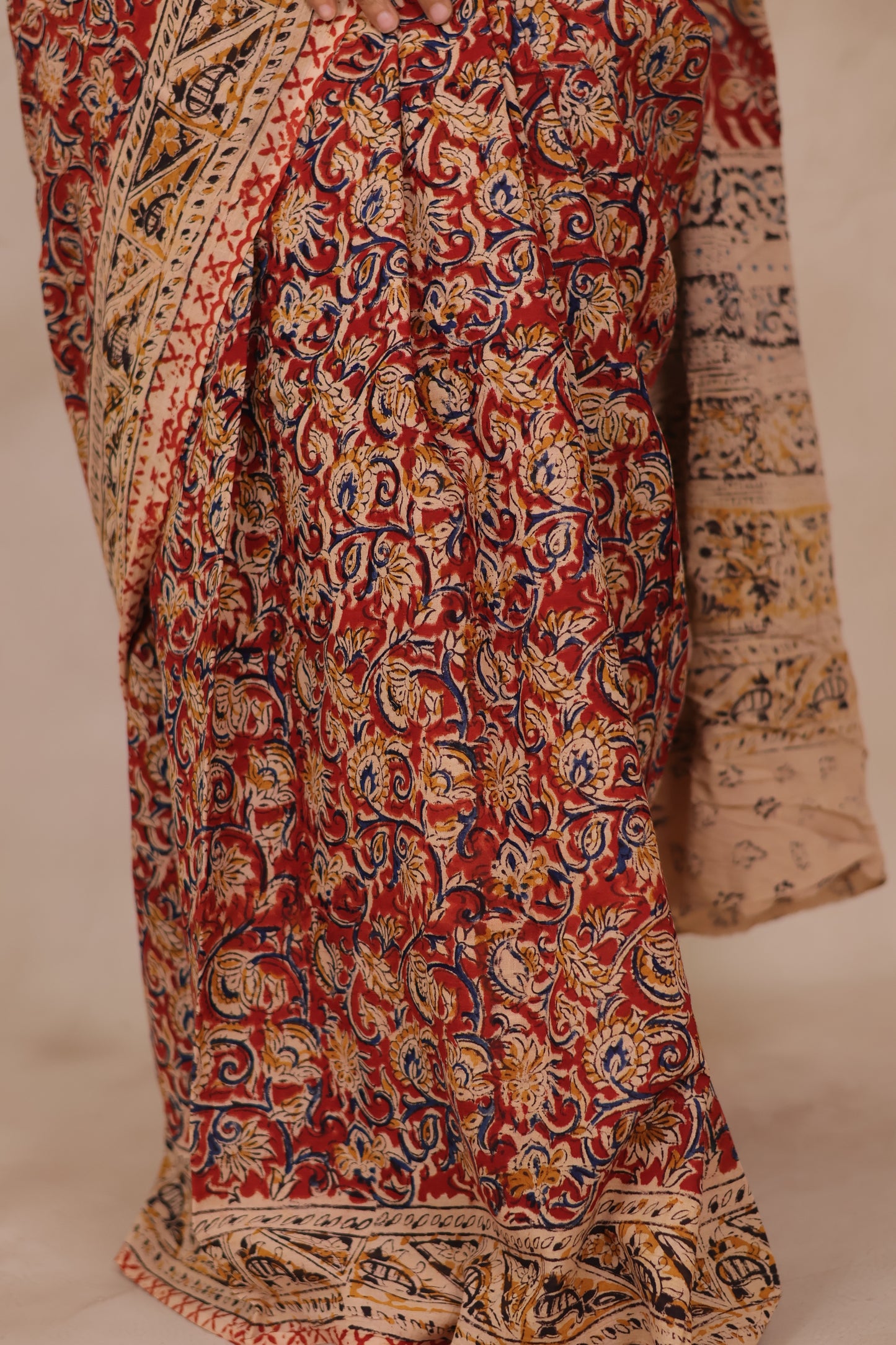 Hand Block Printed Kalamkari Cotton Saree