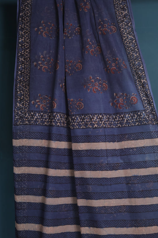 Hand block printed Kota Doriya Saree