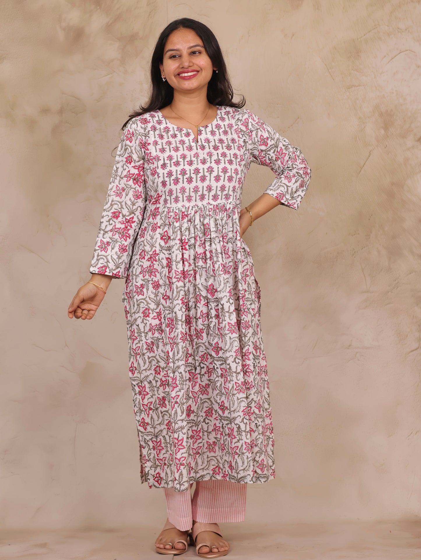 White Pure Mul Cotton Aline Kurta Set (Set of 2) | Looms & Tassels