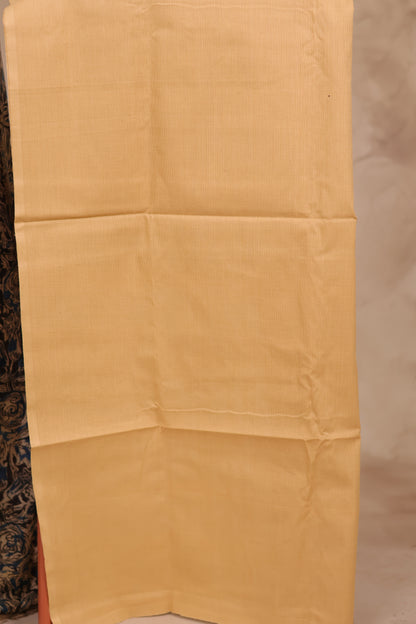 Hand Block Printed Kalamkari Unstitched 3pc Suit Set