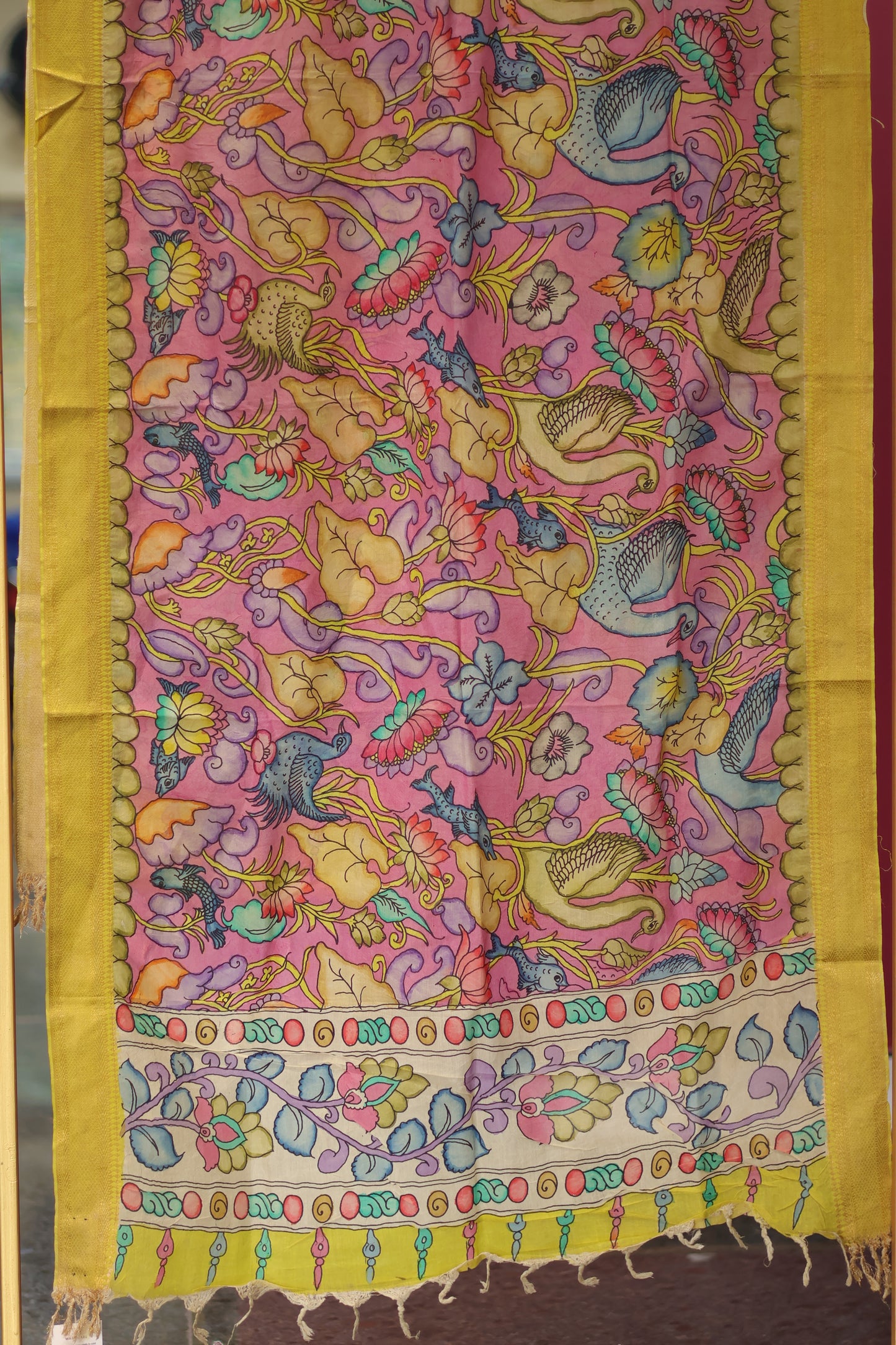 Pen Kalamkari chennur silk duppata
