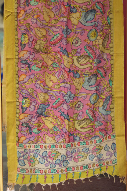 Pen Kalamkari chennur silk duppata
