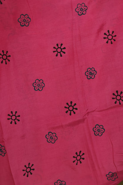 Hand dyeing premium chennur silk with block prints saree