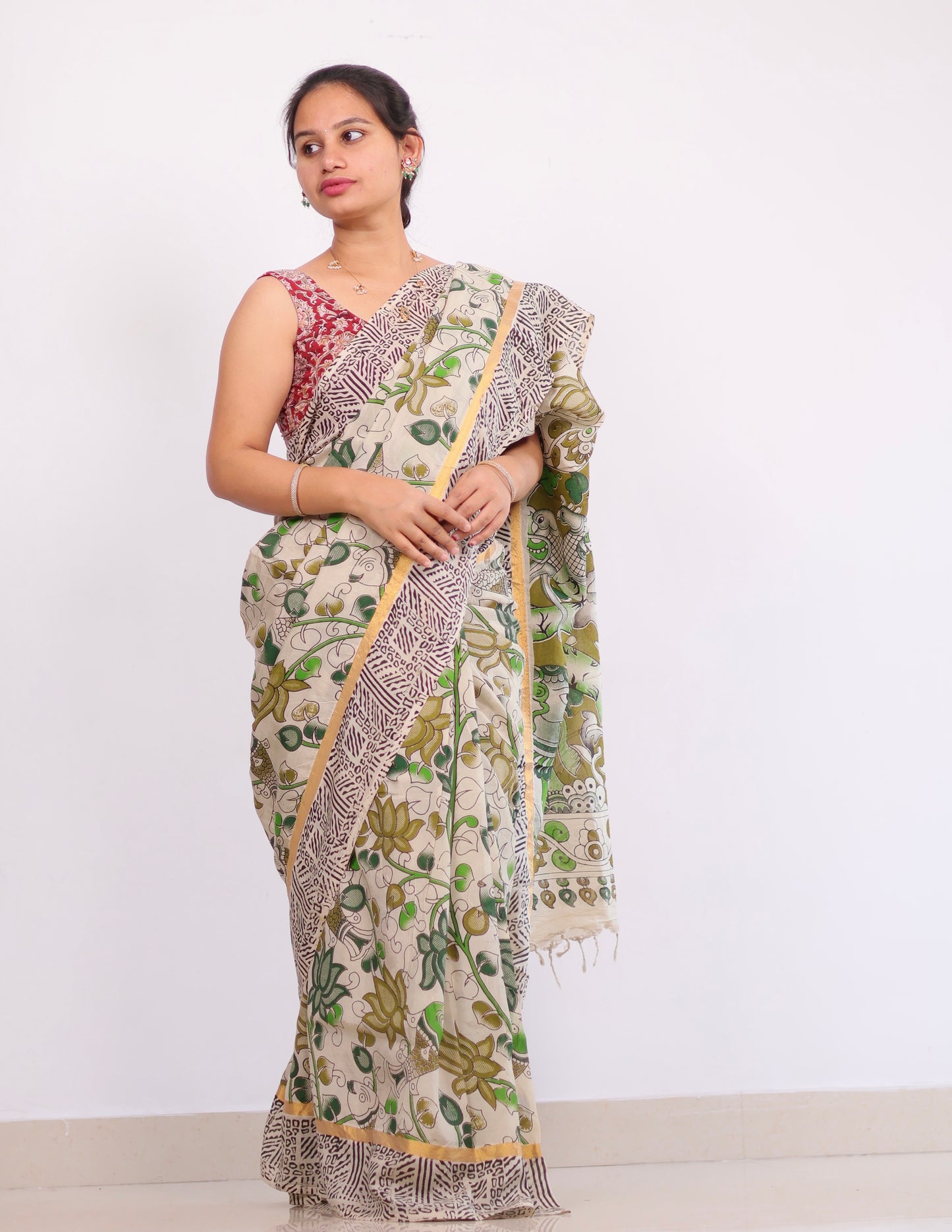 Chennur silk kalamkari Saree