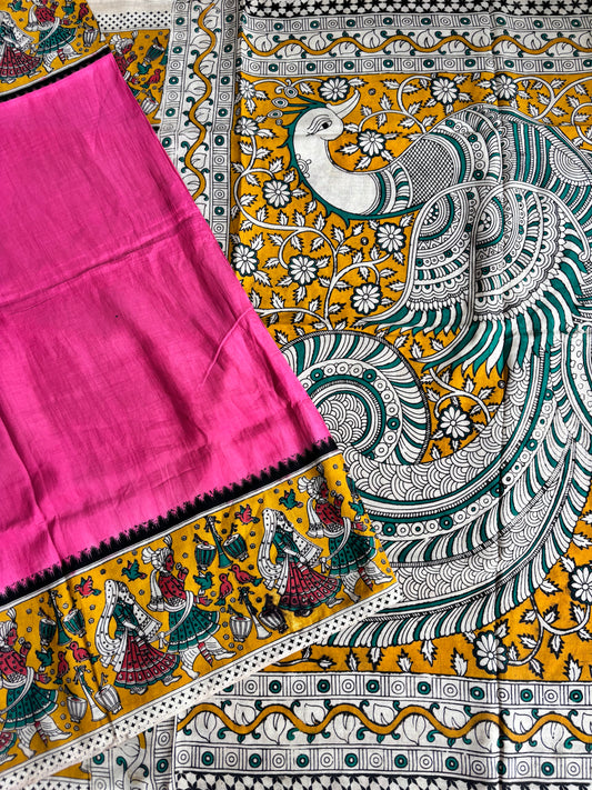 Kalamkari dyeing premium chennur silk saree