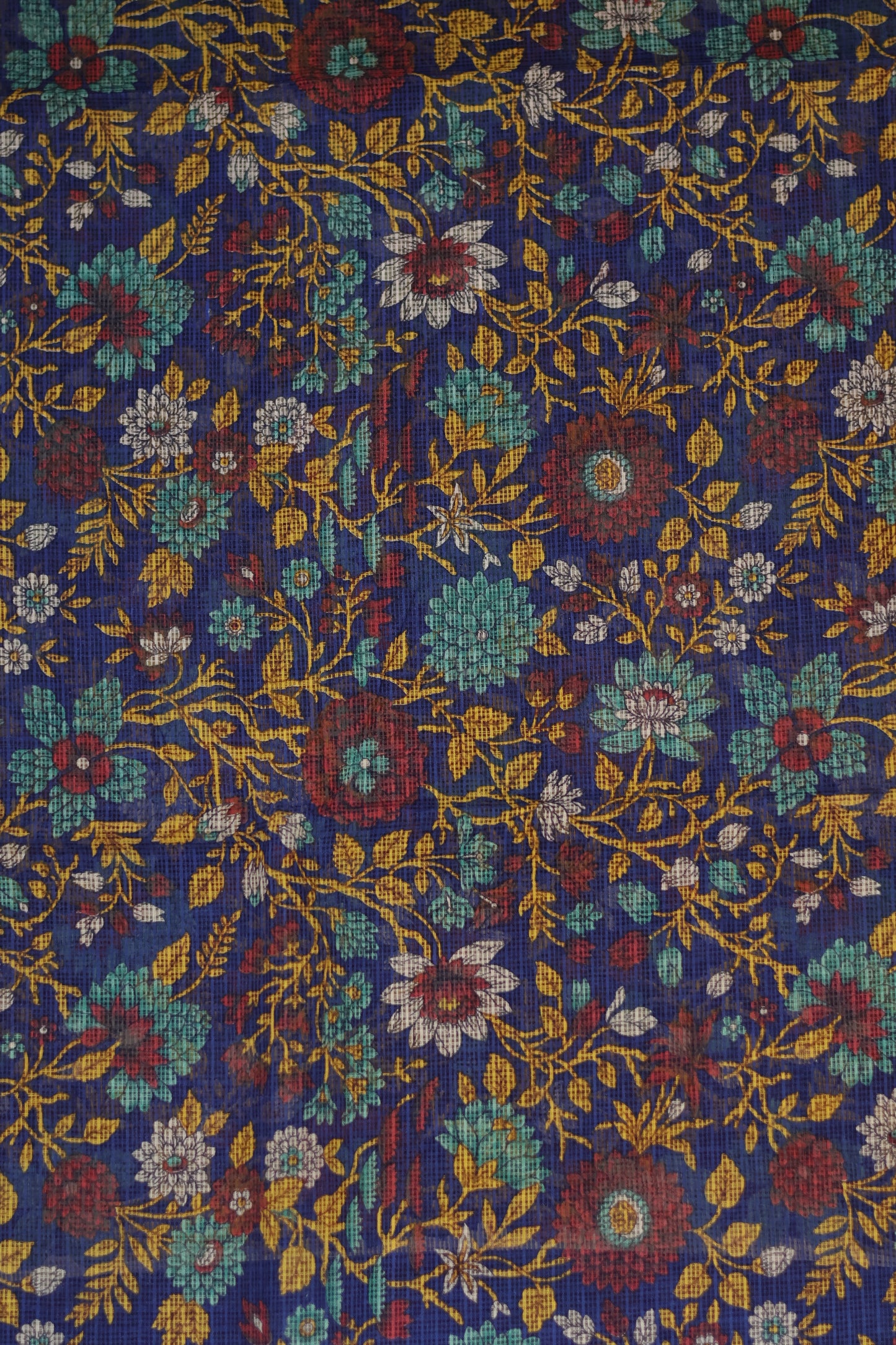 Blue Digital printed Kota Doria Saree