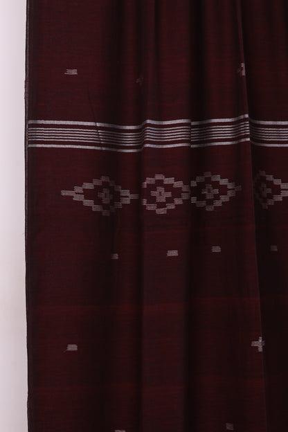 Pure Handwoven Malai Cotton Saree with Butta Weaving