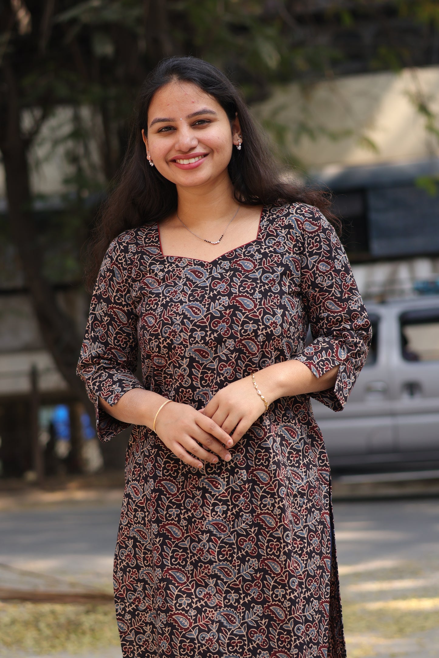 Black Ajrakh Hand Block Printed Kurti