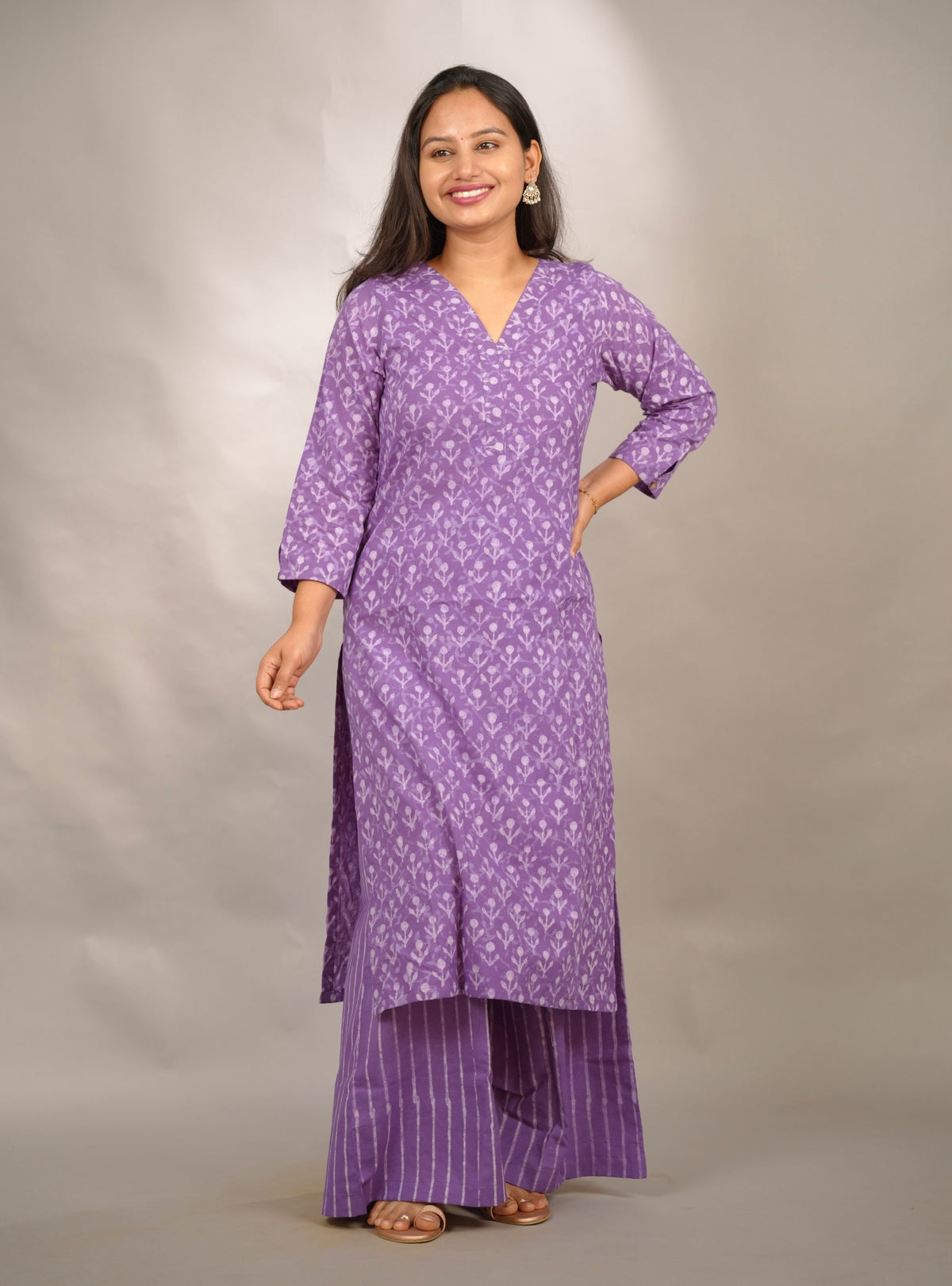 Lavender Pure Mul Cotton Co-ord Set (Set of 2) | Looms & Tassels