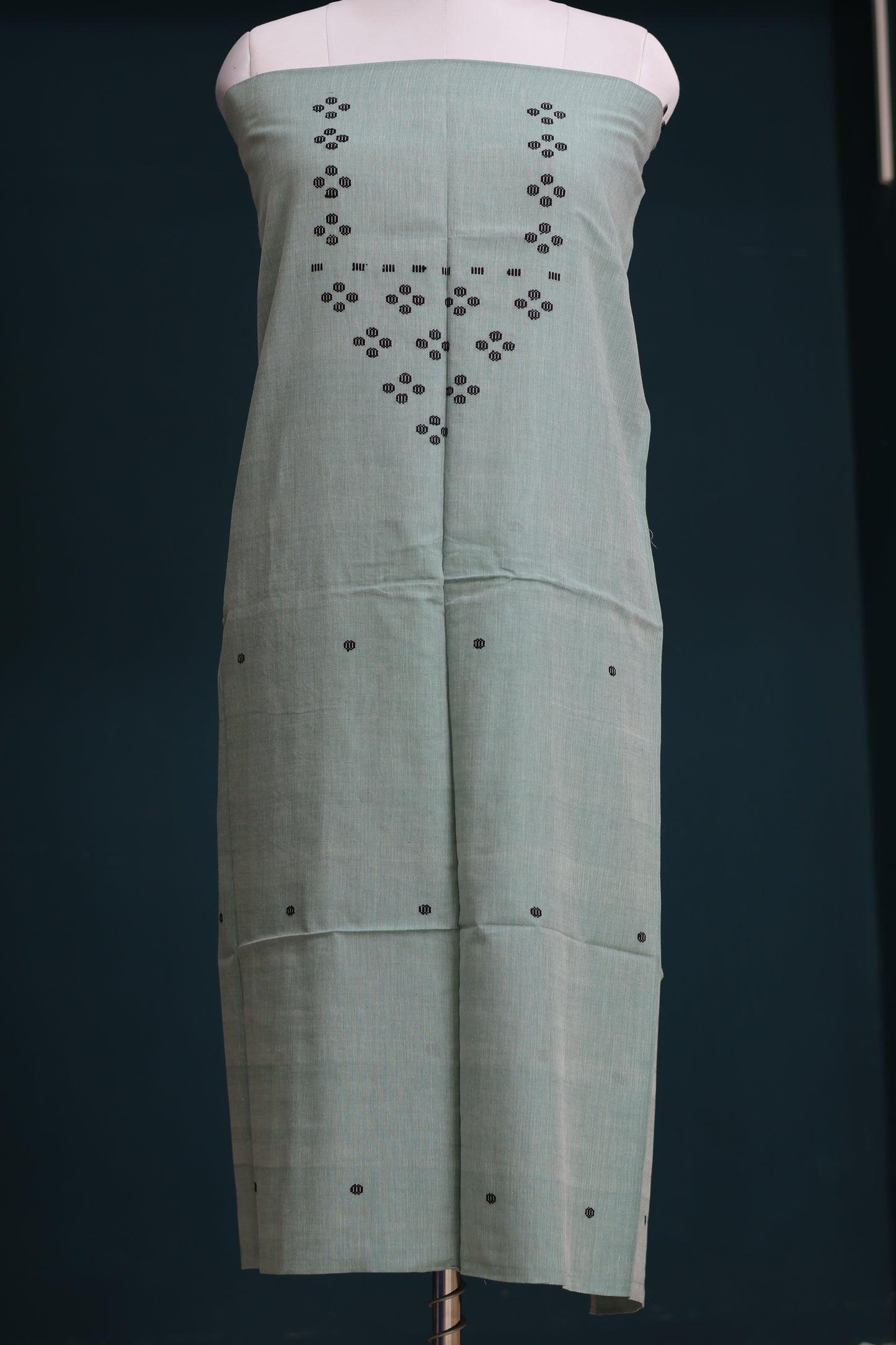 Handwoven weaving butta pure Malai cotton 2 piece suit sets