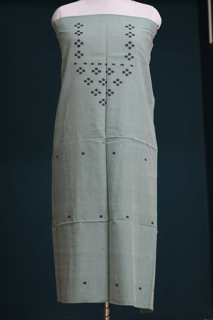 Handwoven weaving butta pure Malai cotton 2 piece suit sets