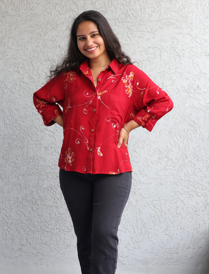 Red Batik print shirt