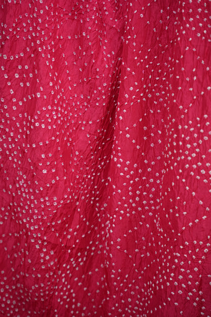 Pink Handcrafted  Pattern Bandhani Paithani Dola Silk Saree | Looms & Tassels