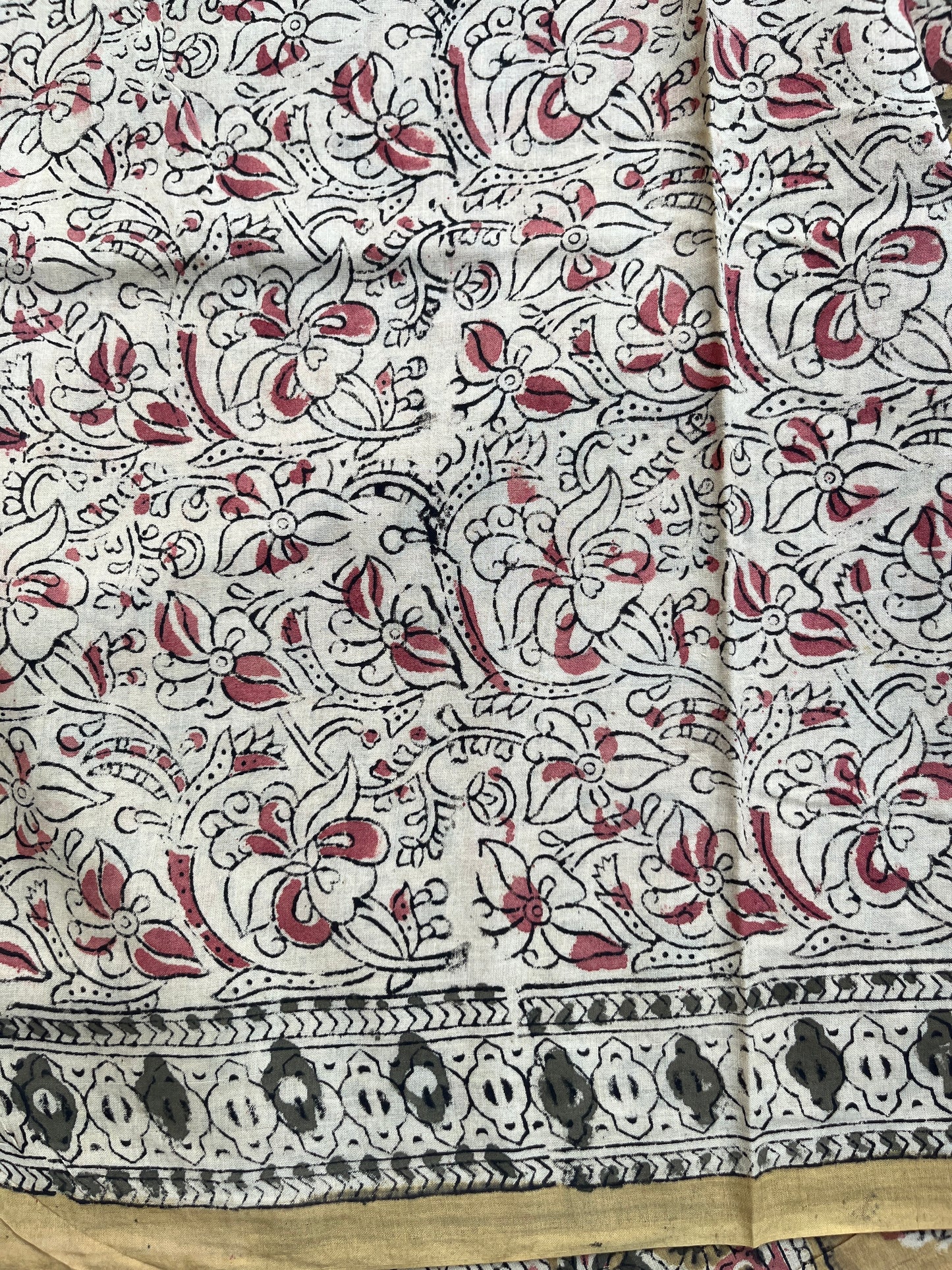 Hand Block Printed Kalamkari Cotton Saree