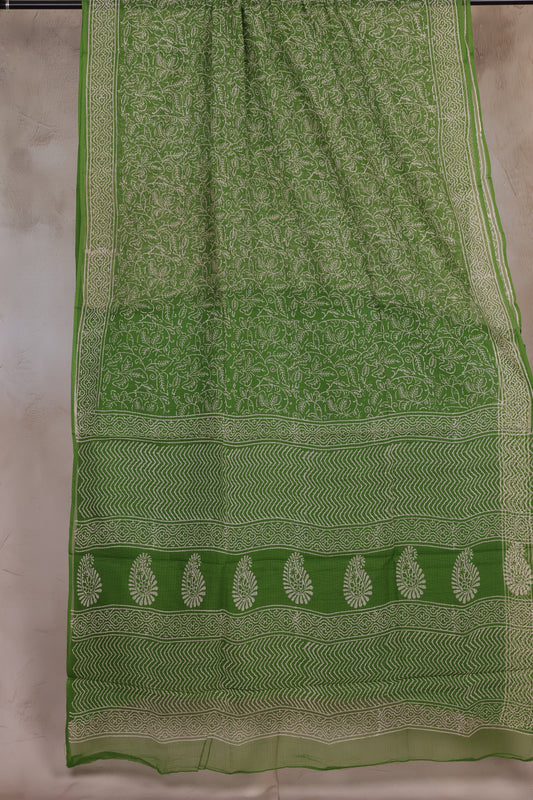 Pure Kota Doria Saree with Bagru Handblock Prints | Looms & Tassels