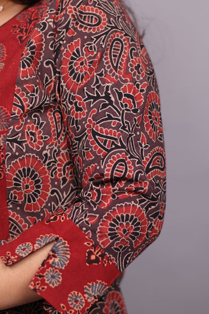 Ajrakh Hand Block printed Aline Kurti