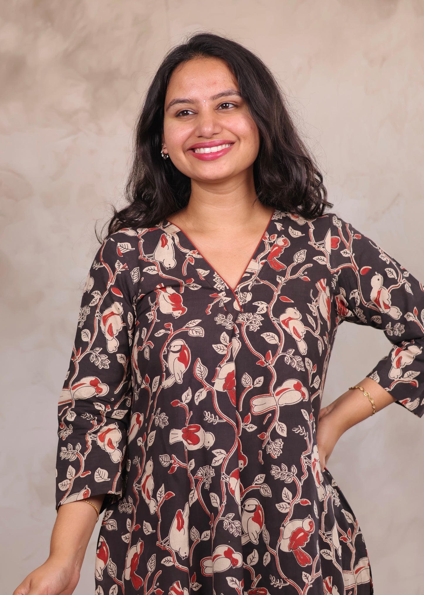Black Pure Cotton Kalamkari Co-Ord Set | Looms & Tassels